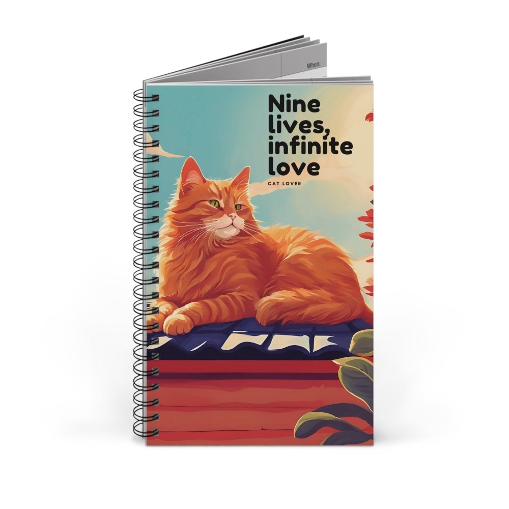 Nine Lives Infinite Love Cat Journal - Sentimental Cat Lover Notebook - Feline - Inspired Diary - Love From Snowy Shop