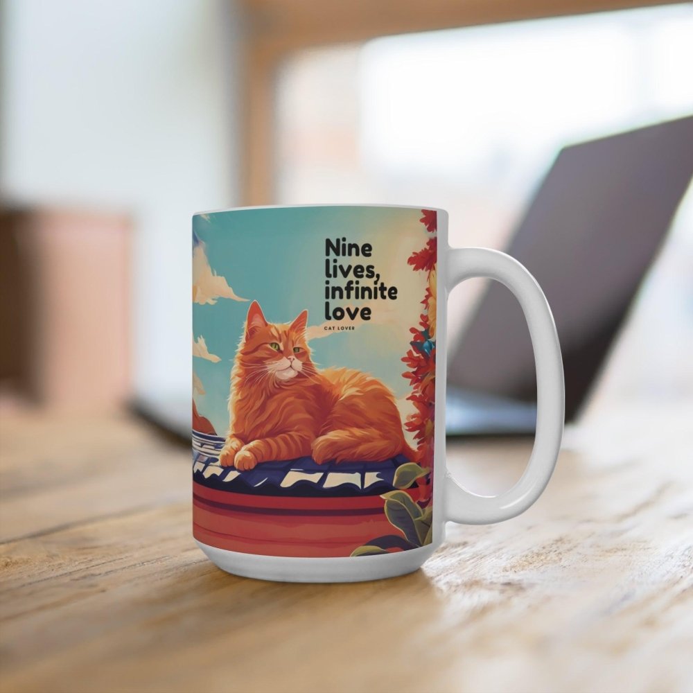 Nine Lives Infinite Love Cat Mug - Sentimental Cat Lover Coffee Cup - Feline Forever Gift - Love From Snowy Shop