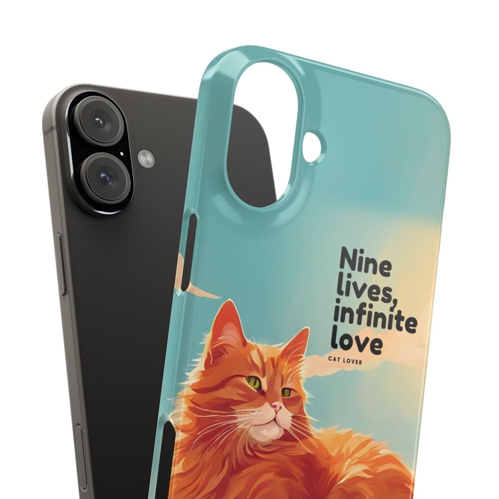 Nine Lives Infinite Love Cat Phone Case - Cute Cat Lover Cover - Protective Feline Accessory - Love From Snowy Shop