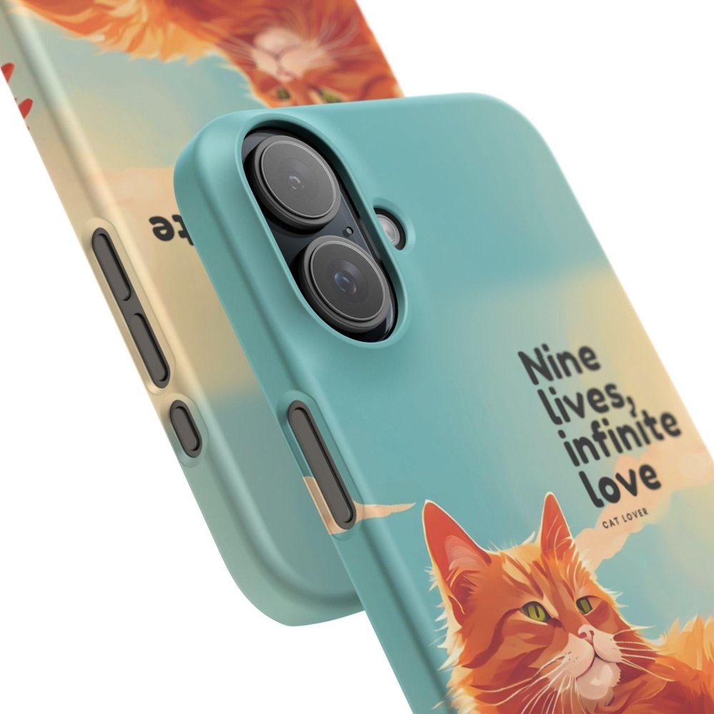 Nine Lives Infinite Love Cat Phone Case - Cute Cat Lover Cover - Protective Feline Accessory - Love From Snowy Shop