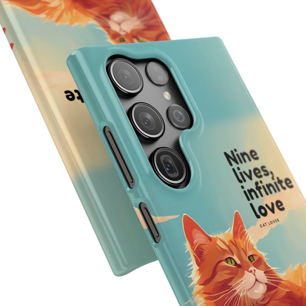 Nine Lives Infinite Love Cat Phone Case - Cute Cat Lover Cover - Protective Feline Accessory - Love From Snowy Shop