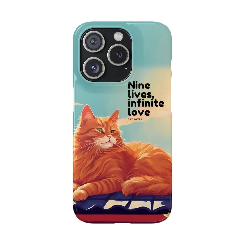 Nine Lives Infinite Love Cat Phone Case - Cute Cat Lover Cover - Protective Feline Accessory - Love From Snowy Shop