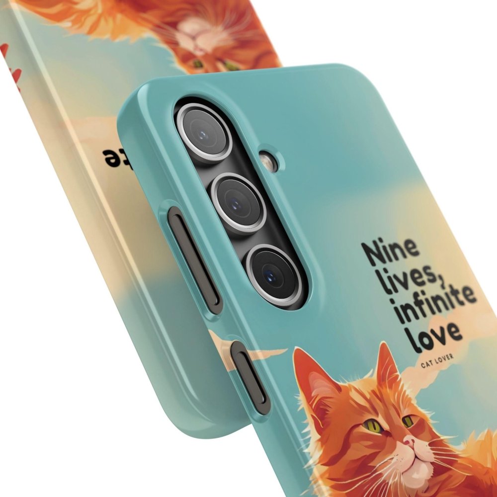 Nine Lives Infinite Love Cat Phone Case - Cute Cat Lover Cover - Protective Feline Accessory - Love From Snowy Shop