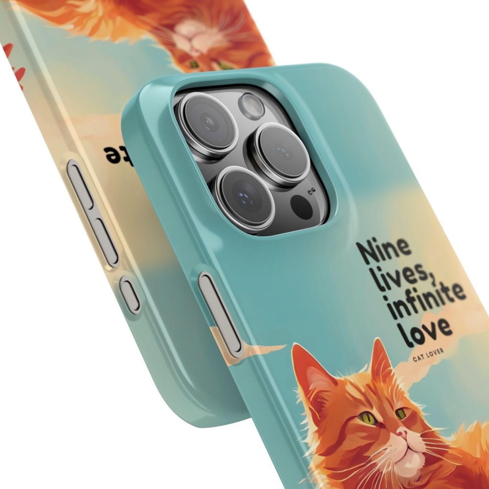 Nine Lives Infinite Love Cat Phone Case - Cute Cat Lover Cover - Protective Feline Accessory - Love From Snowy Shop