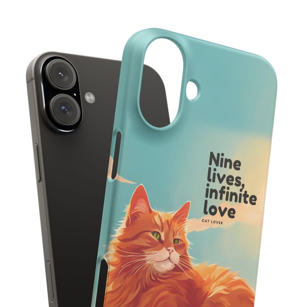 Nine Lives Infinite Love Cat Phone Case - Cute Cat Lover Cover - Protective Feline Accessory - Love From Snowy Shop
