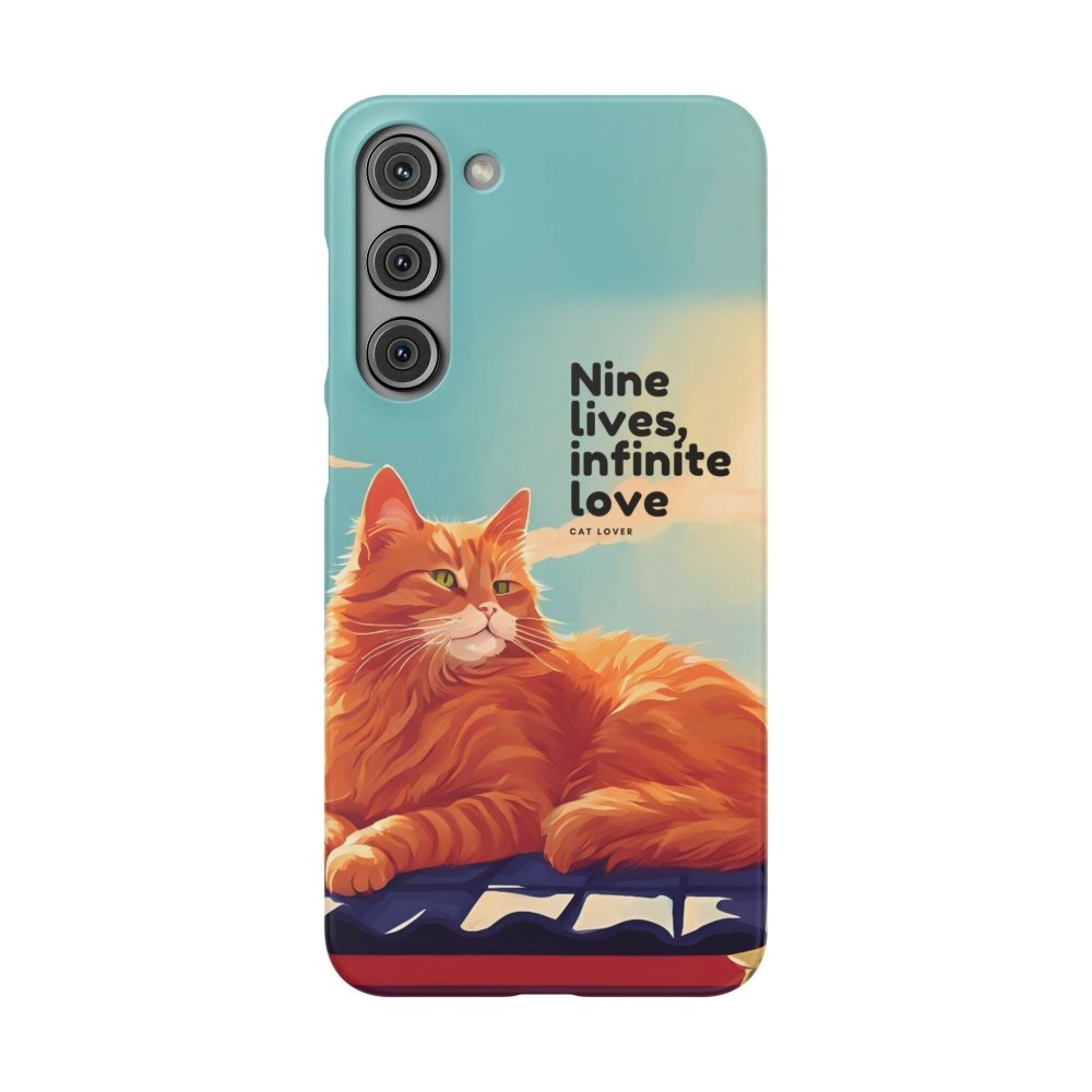Nine Lives Infinite Love Cat Phone Case - Cute Cat Lover Cover - Protective Feline Accessory - Love From Snowy Shop
