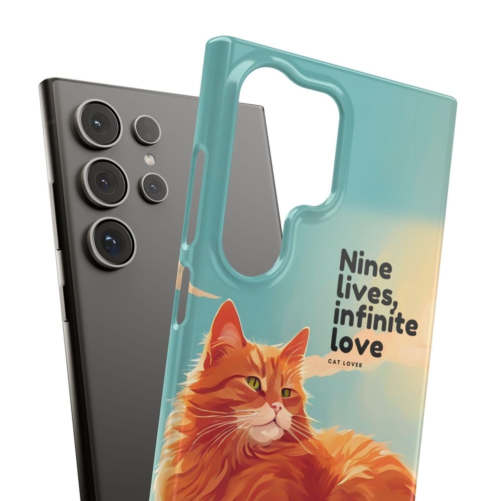 Nine Lives Infinite Love Cat Phone Case - Cute Cat Lover Cover - Protective Feline Accessory - Love From Snowy Shop