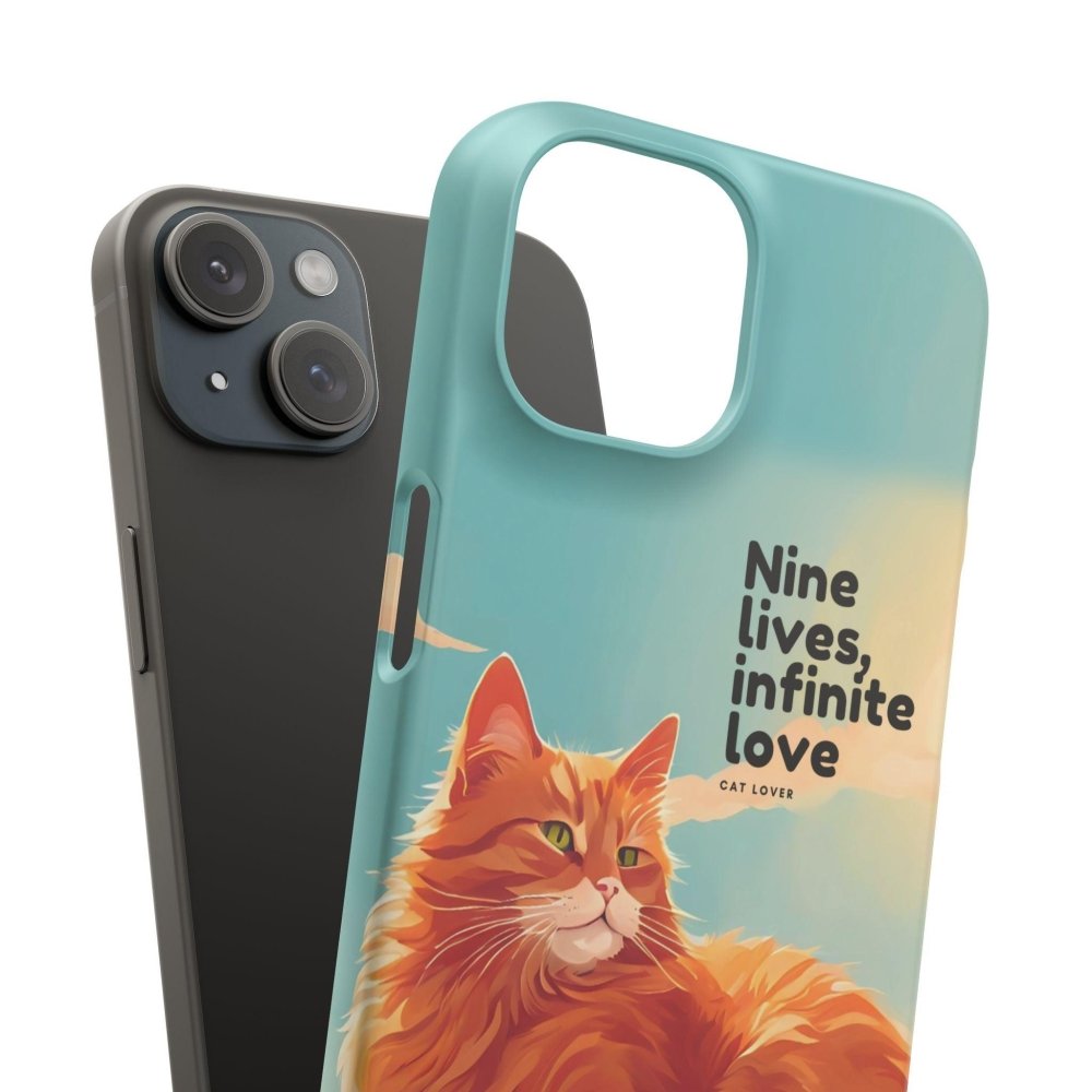 Nine Lives Infinite Love Cat Phone Case - Cute Cat Lover Cover - Protective Feline Accessory - Love From Snowy Shop