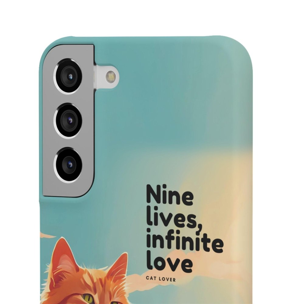 Nine Lives Infinite Love Cat Phone Case - Cute Cat Lover Cover - Protective Feline Accessory - Love From Snowy Shop