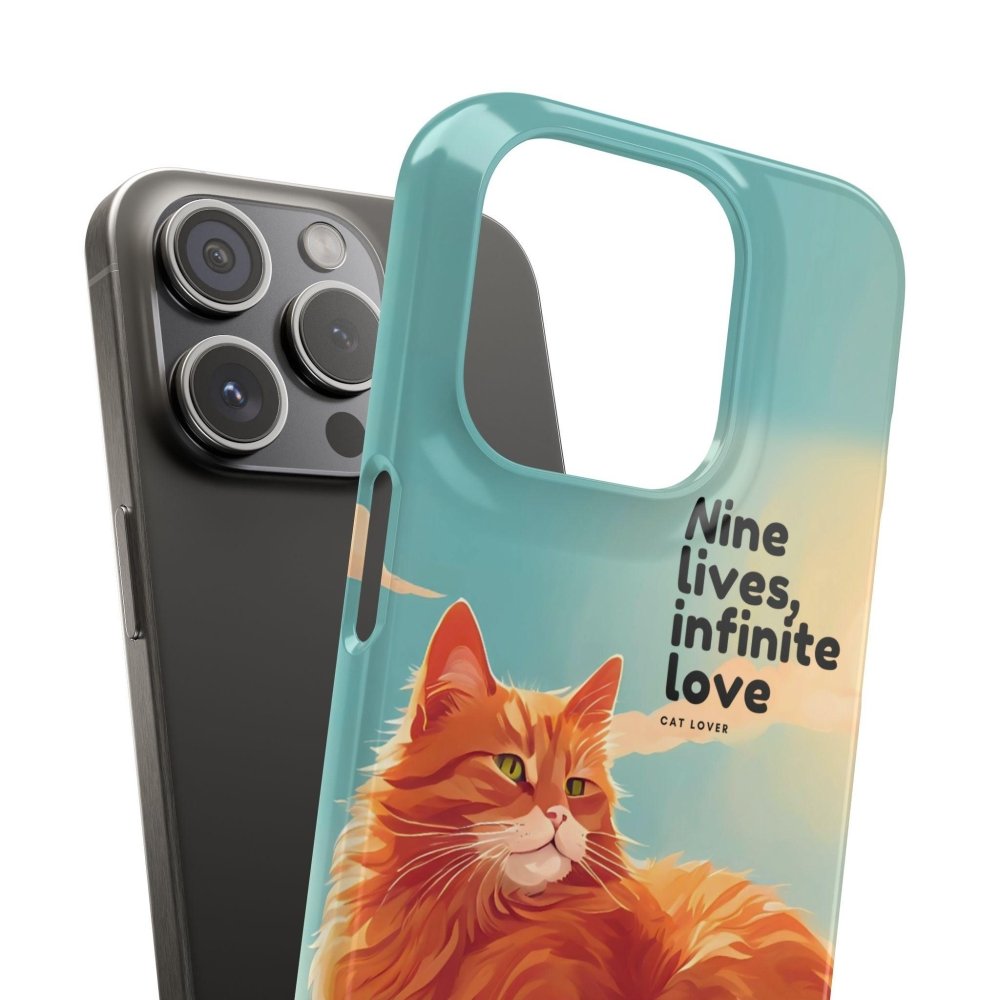 Nine Lives Infinite Love Cat Phone Case - Cute Cat Lover Cover - Protective Feline Accessory - Love From Snowy Shop