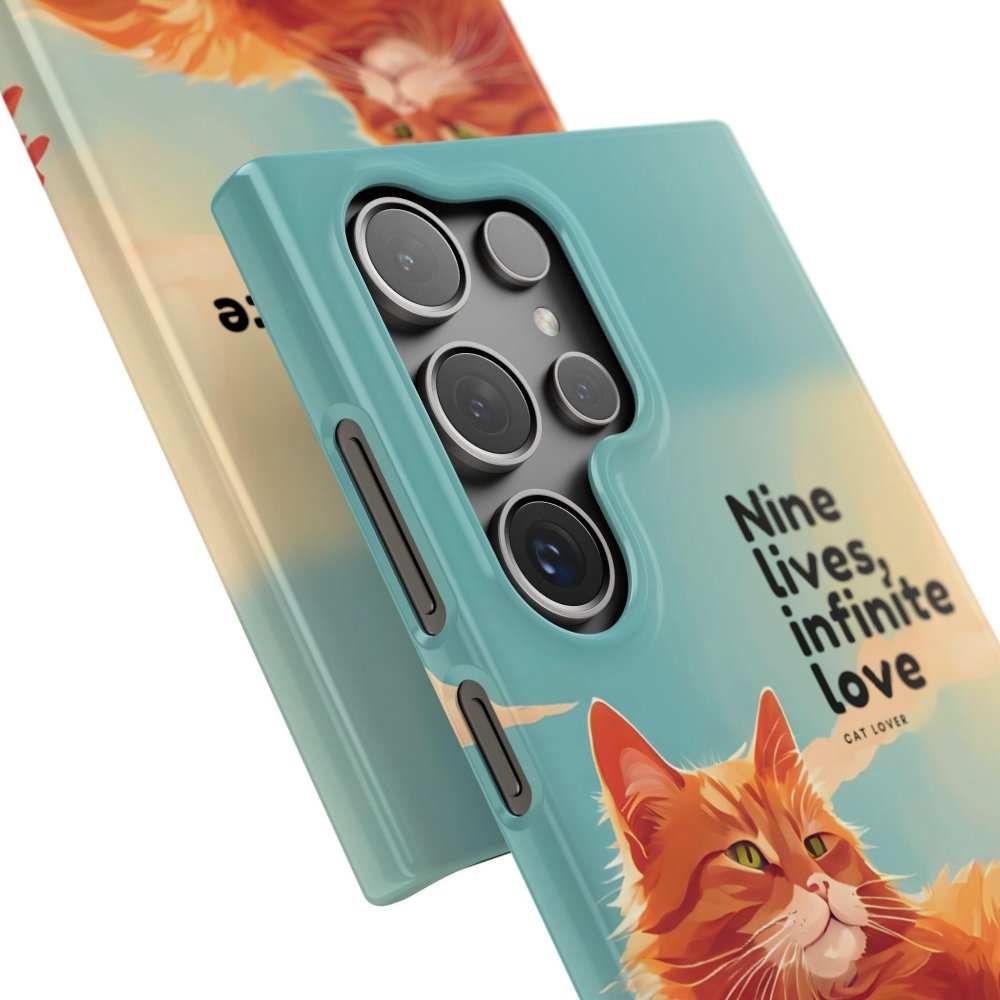 Nine Lives Infinite Love Cat Phone Case - Cute Cat Lover Cover - Protective Feline Accessory - Love From Snowy Shop