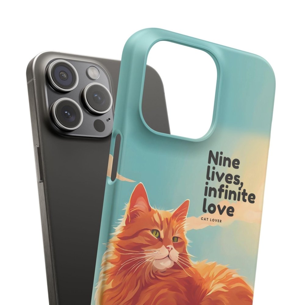 Nine Lives Infinite Love Cat Phone Case - Cute Cat Lover Cover - Protective Feline Accessory - Love From Snowy Shop