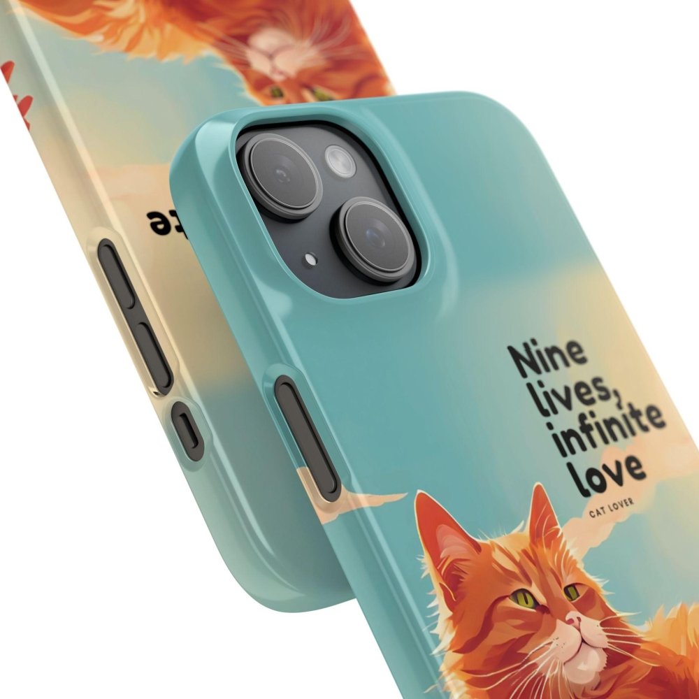 Nine Lives Infinite Love Cat Phone Case - Cute Cat Lover Cover - Protective Feline Accessory - Love From Snowy Shop