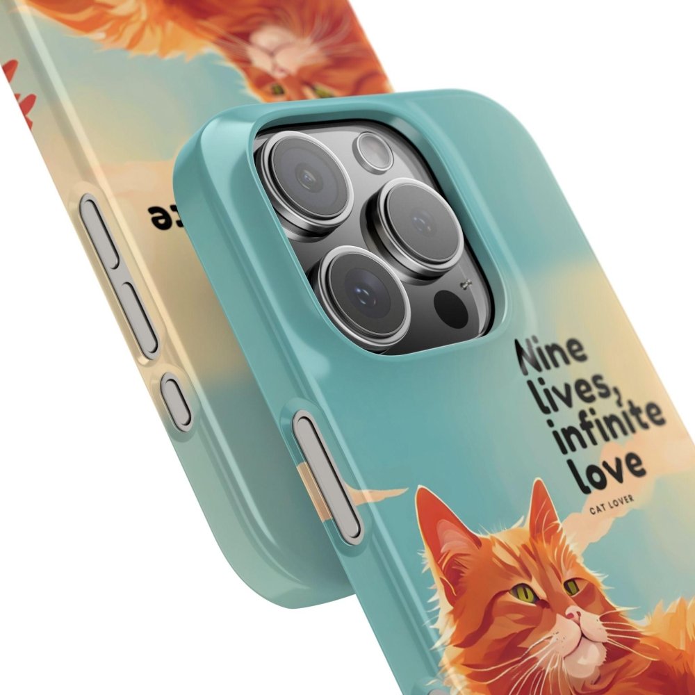 Nine Lives Infinite Love Cat Phone Case - Cute Cat Lover Cover - Protective Feline Accessory - Love From Snowy Shop