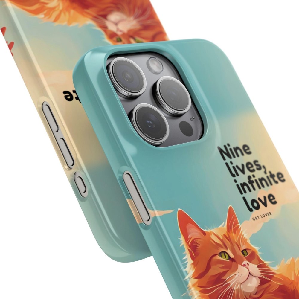 Nine Lives Infinite Love Cat Phone Case - Cute Cat Lover Cover - Protective Feline Accessory - Love From Snowy Shop