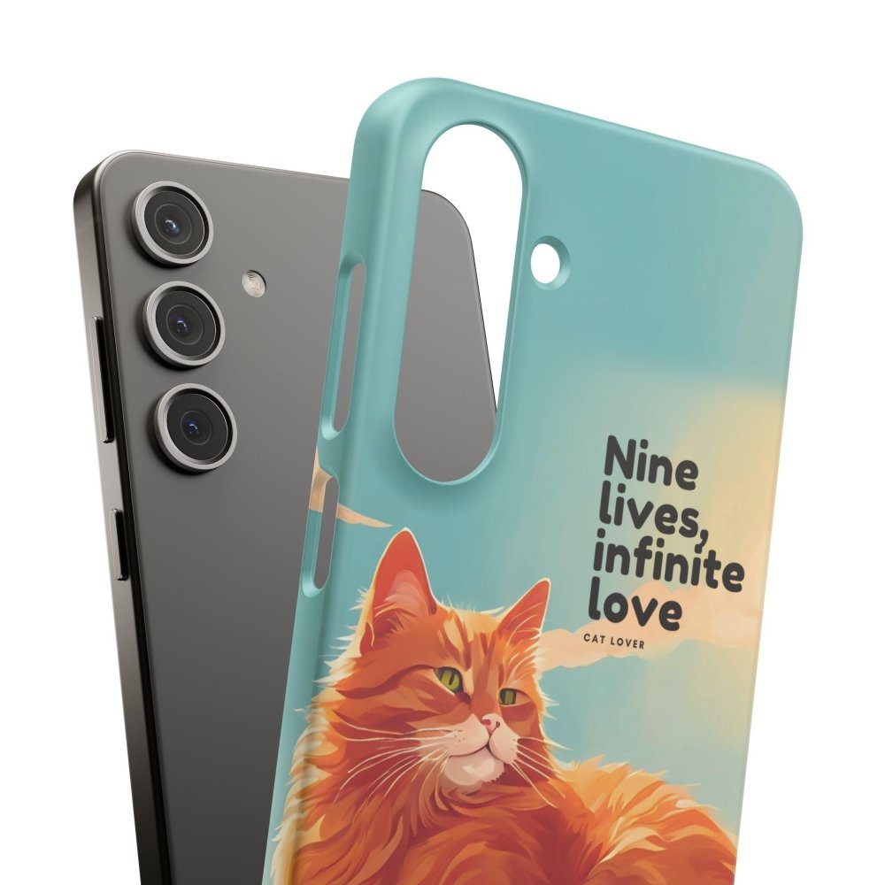 Nine Lives Infinite Love Cat Phone Case - Cute Cat Lover Cover - Protective Feline Accessory - Love From Snowy Shop