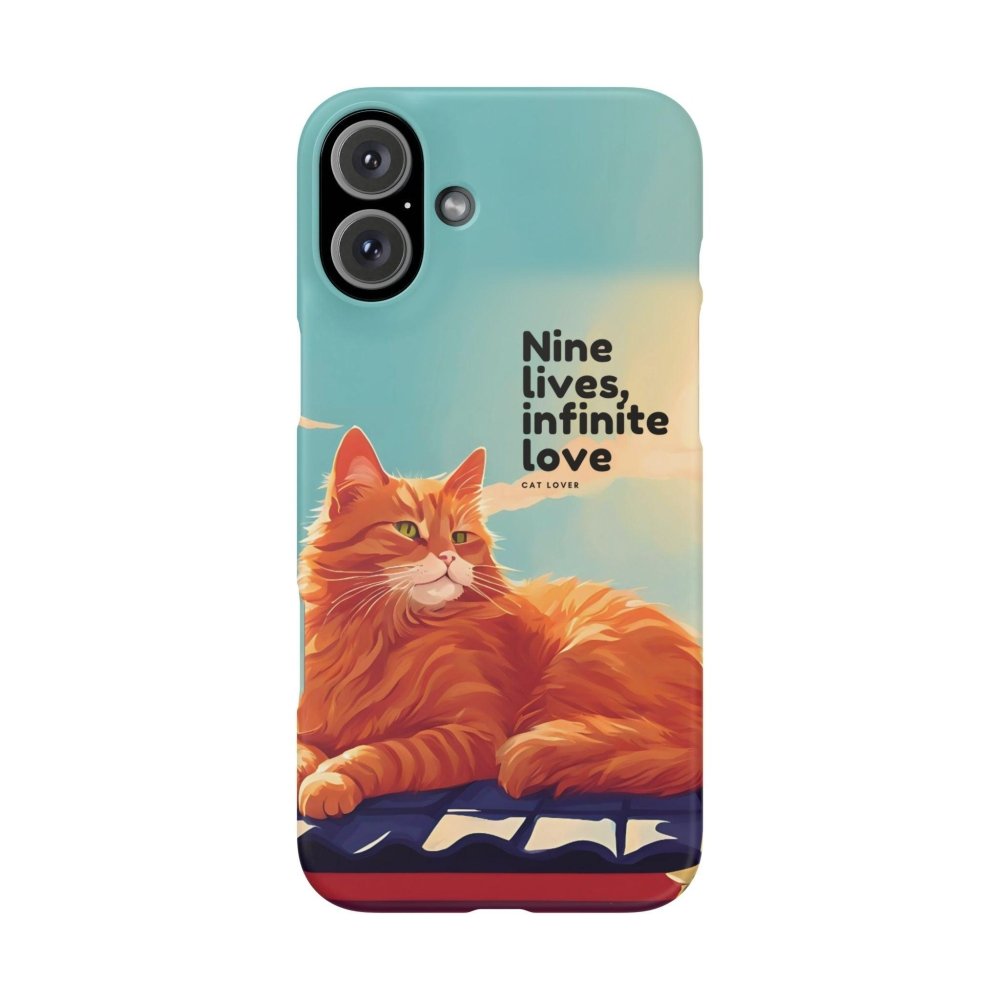 Nine Lives Infinite Love Cat Phone Case - Cute Cat Lover Cover - Protective Feline Accessory - Love From Snowy Shop