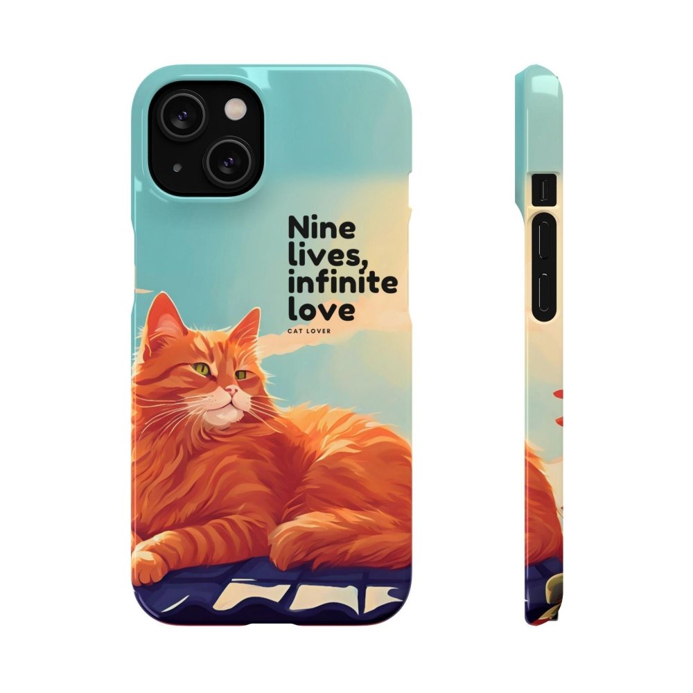 Nine Lives Infinite Love Cat Phone Case - Cute Cat Lover Cover - Protective Feline Accessory - Love From Snowy Shop