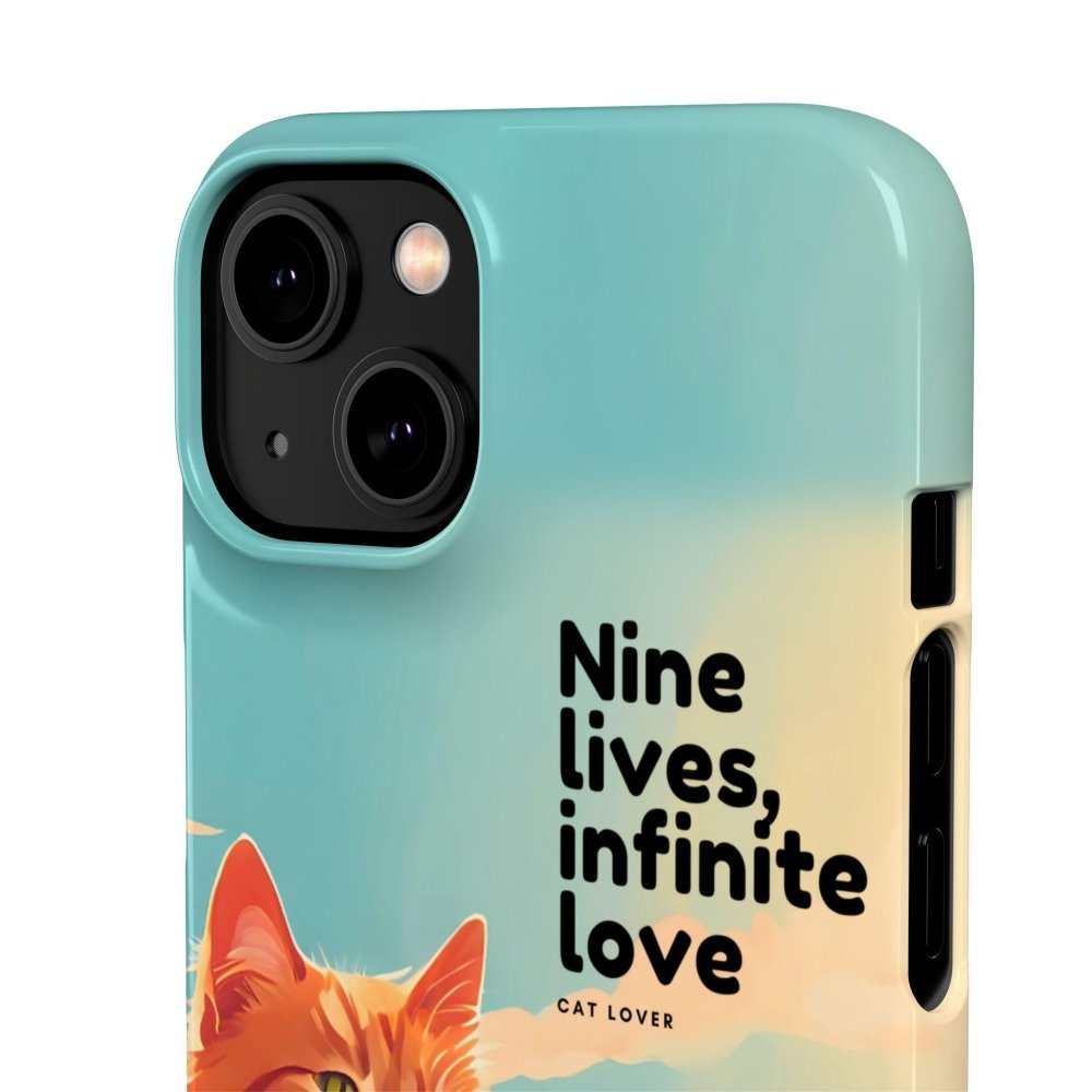 Nine Lives Infinite Love Cat Phone Case - Cute Cat Lover Cover - Protective Feline Accessory - Love From Snowy Shop