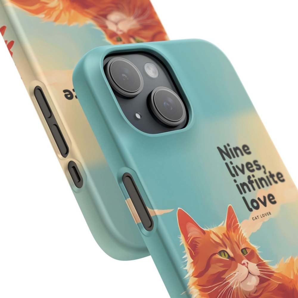 Nine Lives Infinite Love Cat Phone Case - Cute Cat Lover Cover - Protective Feline Accessory - Love From Snowy Shop