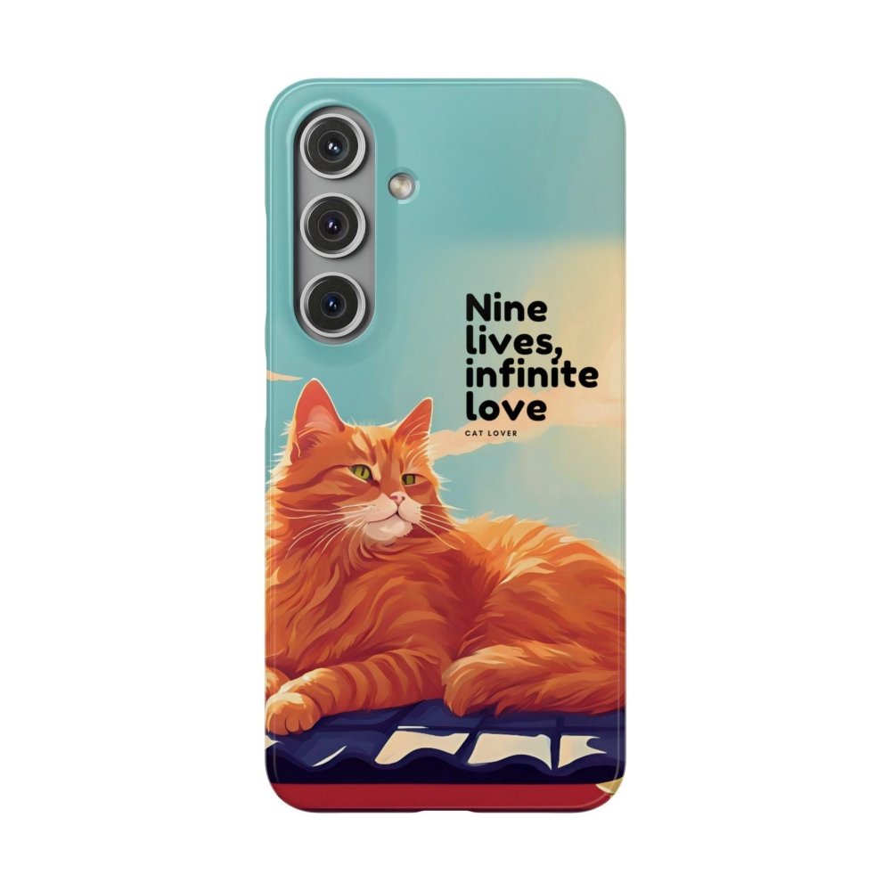 Nine Lives Infinite Love Cat Phone Case - Cute Cat Lover Cover - Protective Feline Accessory - Love From Snowy Shop