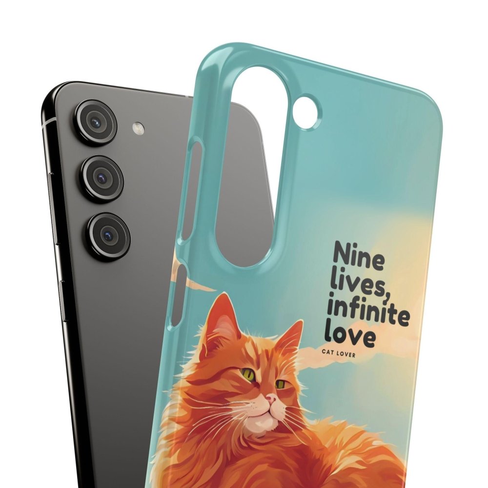 Nine Lives Infinite Love Cat Phone Case - Cute Cat Lover Cover - Protective Feline Accessory - Love From Snowy Shop