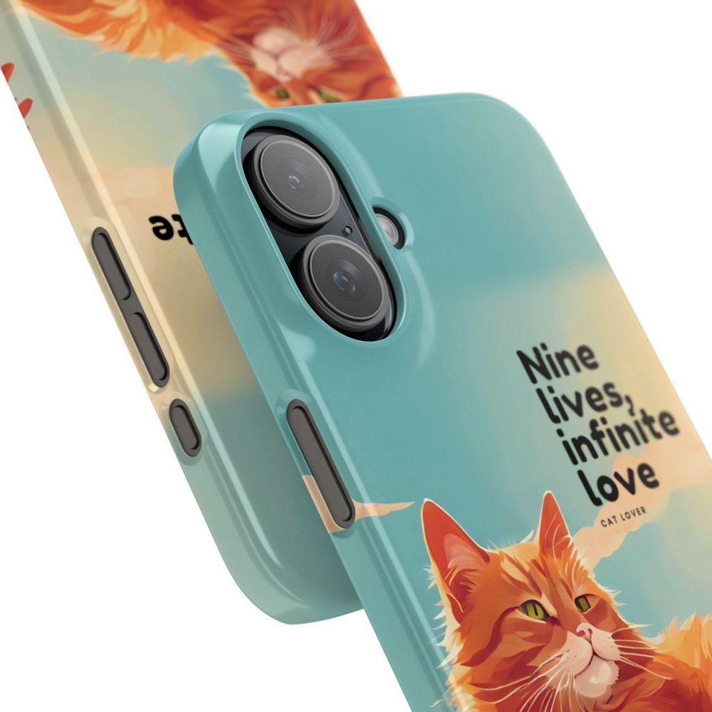 Nine Lives Infinite Love Cat Phone Case - Cute Cat Lover Cover - Protective Feline Accessory - Love From Snowy Shop