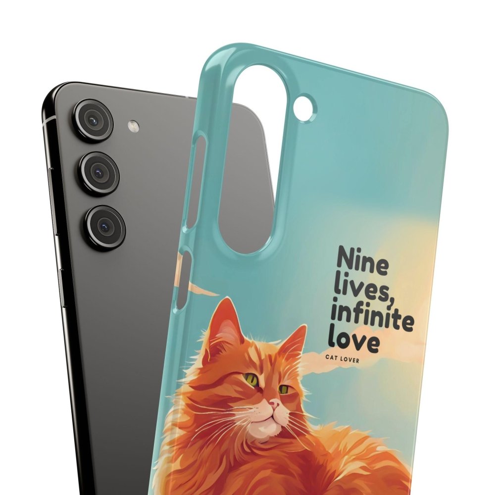 Nine Lives Infinite Love Cat Phone Case - Cute Cat Lover Cover - Protective Feline Accessory - Love From Snowy Shop