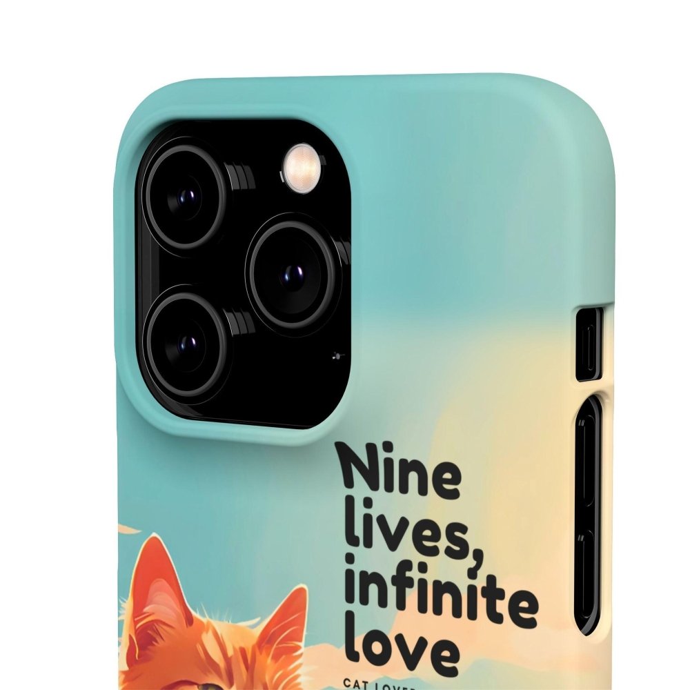 Nine Lives Infinite Love Cat Phone Case - Cute Cat Lover Cover - Protective Feline Accessory - Love From Snowy Shop