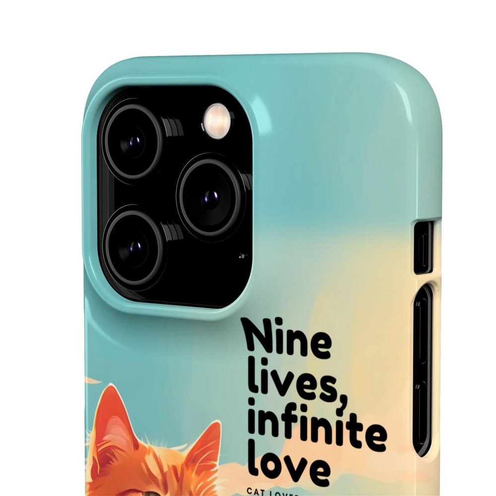 Nine Lives Infinite Love Cat Phone Case - Cute Cat Lover Cover - Protective Feline Accessory - Love From Snowy Shop