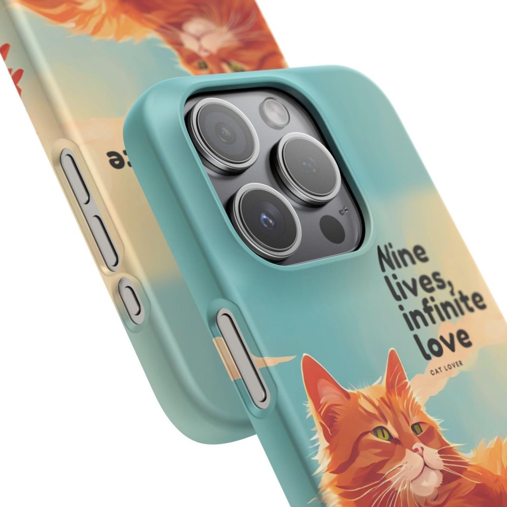 Nine Lives Infinite Love Cat Phone Case - Cute Cat Lover Cover - Protective Feline Accessory - Love From Snowy Shop