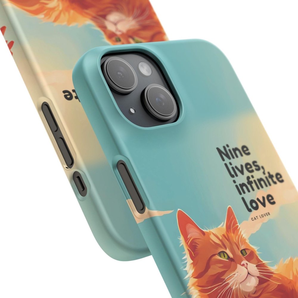 Nine Lives Infinite Love Cat Phone Case - Cute Cat Lover Cover - Protective Feline Accessory - Love From Snowy Shop