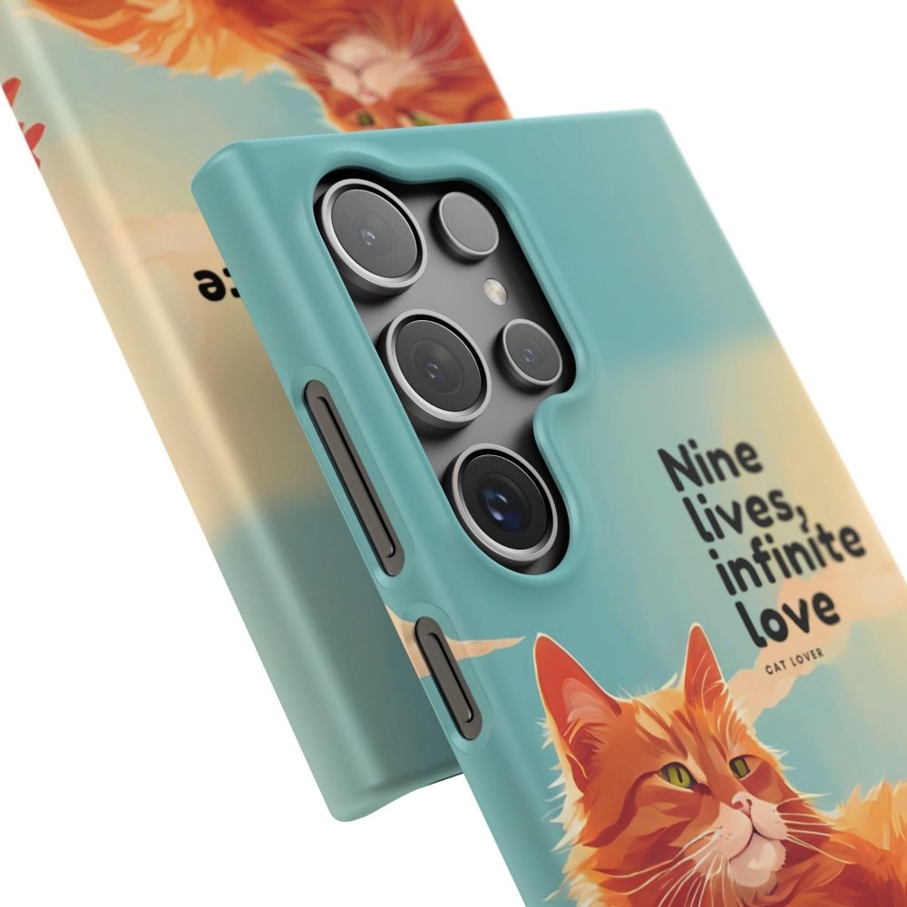 Nine Lives Infinite Love Cat Phone Case - Cute Cat Lover Cover - Protective Feline Accessory - Love From Snowy Shop