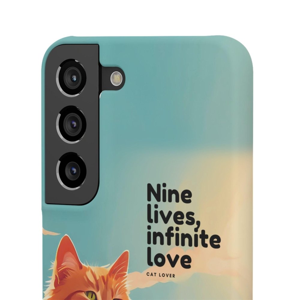 Nine Lives Infinite Love Cat Phone Case - Cute Cat Lover Cover - Protective Feline Accessory - Love From Snowy Shop