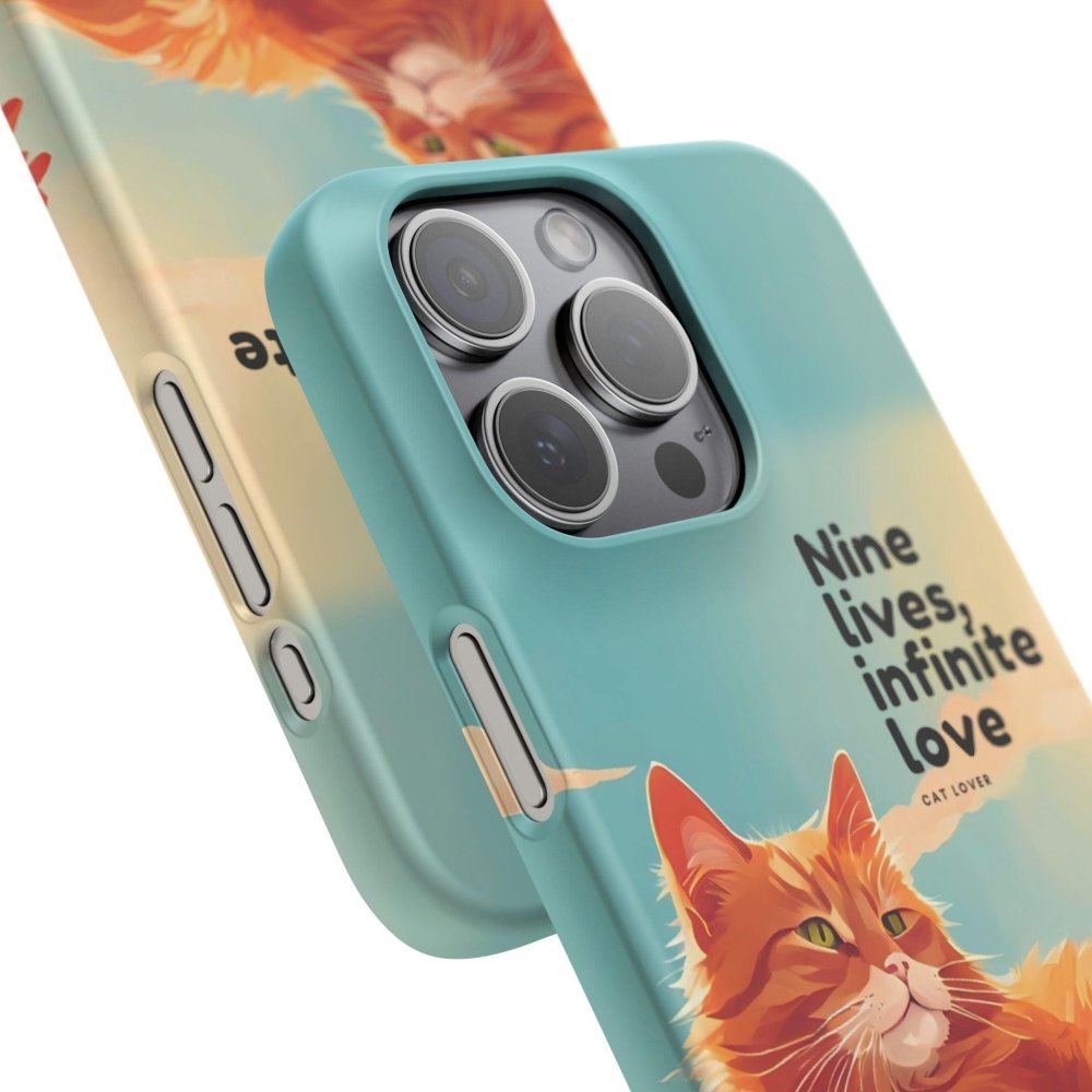 Nine Lives Infinite Love Cat Phone Case - Cute Cat Lover Cover - Protective Feline Accessory - Love From Snowy Shop