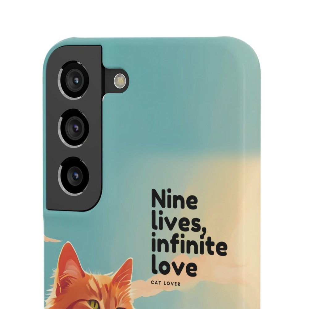 Nine Lives Infinite Love Cat Phone Case - Cute Cat Lover Cover - Protective Feline Accessory - Love From Snowy Shop