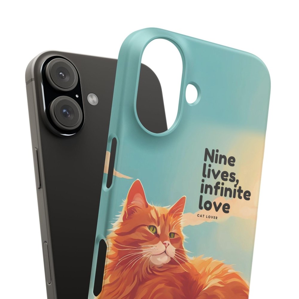 Nine Lives Infinite Love Cat Phone Case - Cute Cat Lover Cover - Protective Feline Accessory - Love From Snowy Shop
