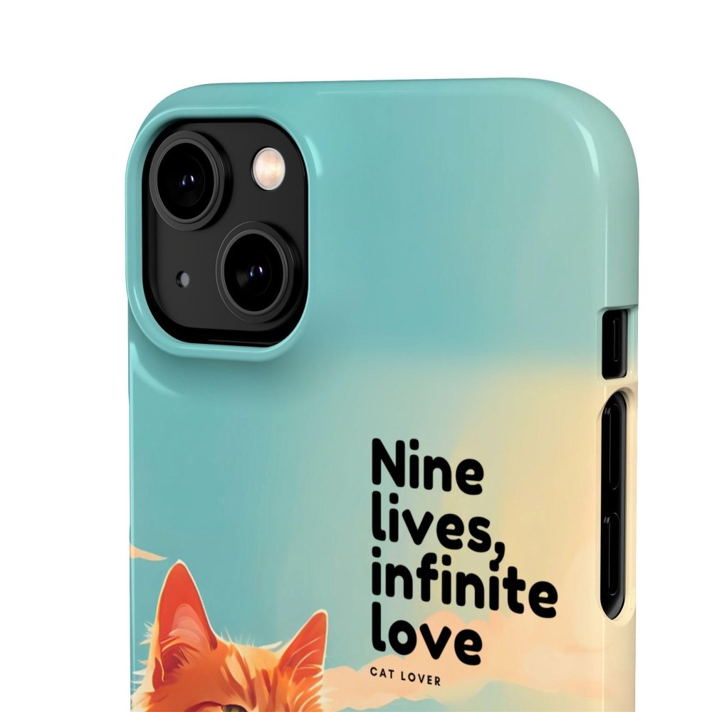 Nine Lives Infinite Love Cat Phone Case - Cute Cat Lover Cover - Protective Feline Accessory - Love From Snowy Shop