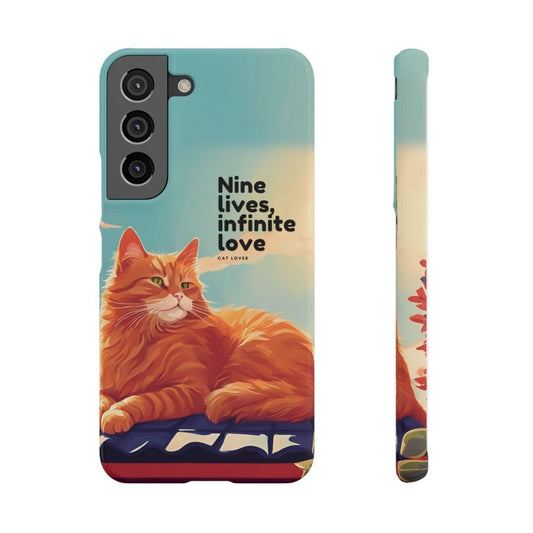 Nine Lives Infinite Love Cat Phone Case - Cute Cat Lover Cover - Protective Feline Accessory - Love From Snowy Shop