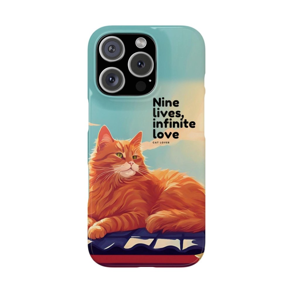 Nine Lives Infinite Love Cat Phone Case - Cute Cat Lover Cover - Protective Feline Accessory - Love From Snowy Shop