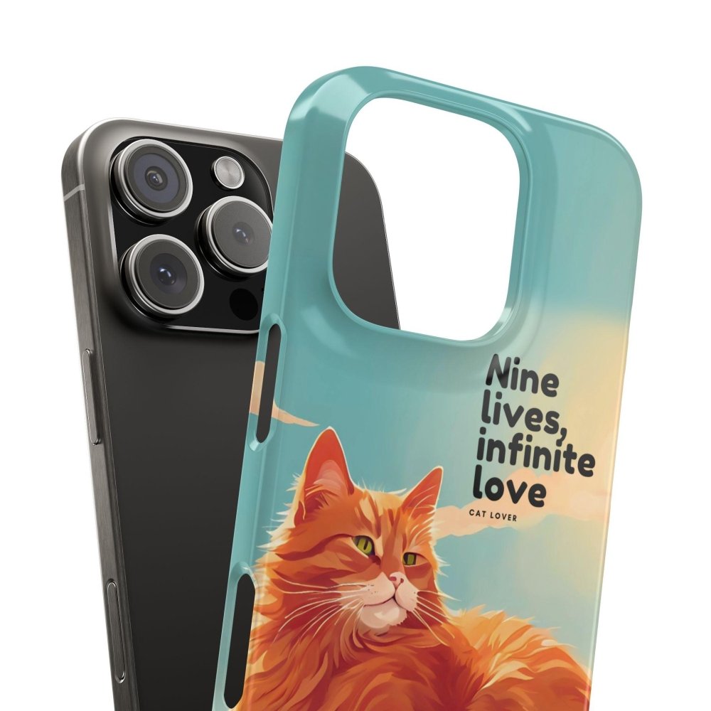 Nine Lives Infinite Love Cat Phone Case - Cute Cat Lover Cover - Protective Feline Accessory - Love From Snowy Shop
