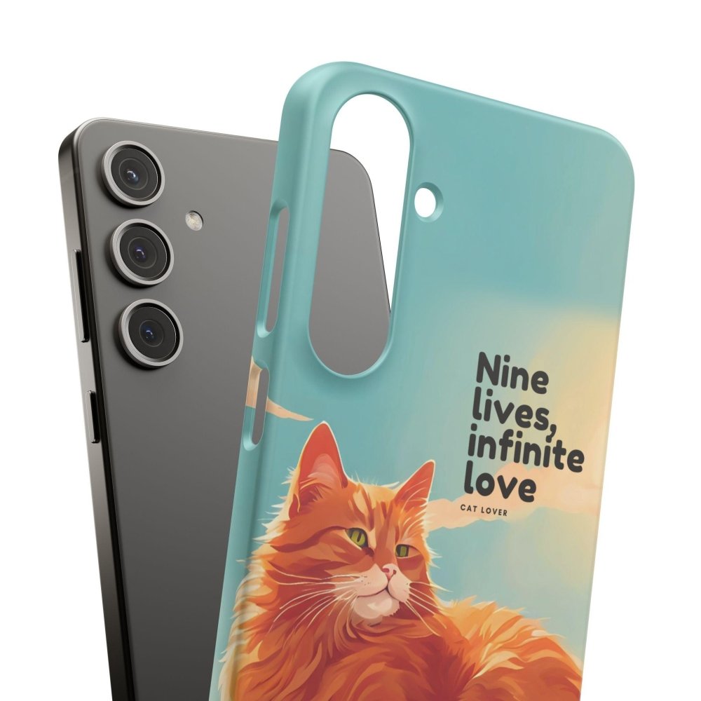 Nine Lives Infinite Love Cat Phone Case - Cute Cat Lover Cover - Protective Feline Accessory - Love From Snowy Shop