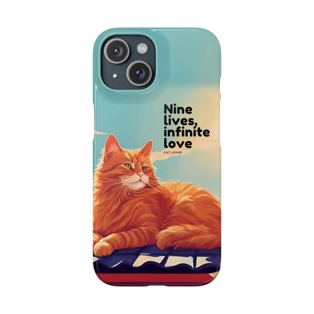 Nine Lives Infinite Love Cat Phone Case - Cute Cat Lover Cover - Protective Feline Accessory - Love From Snowy Shop