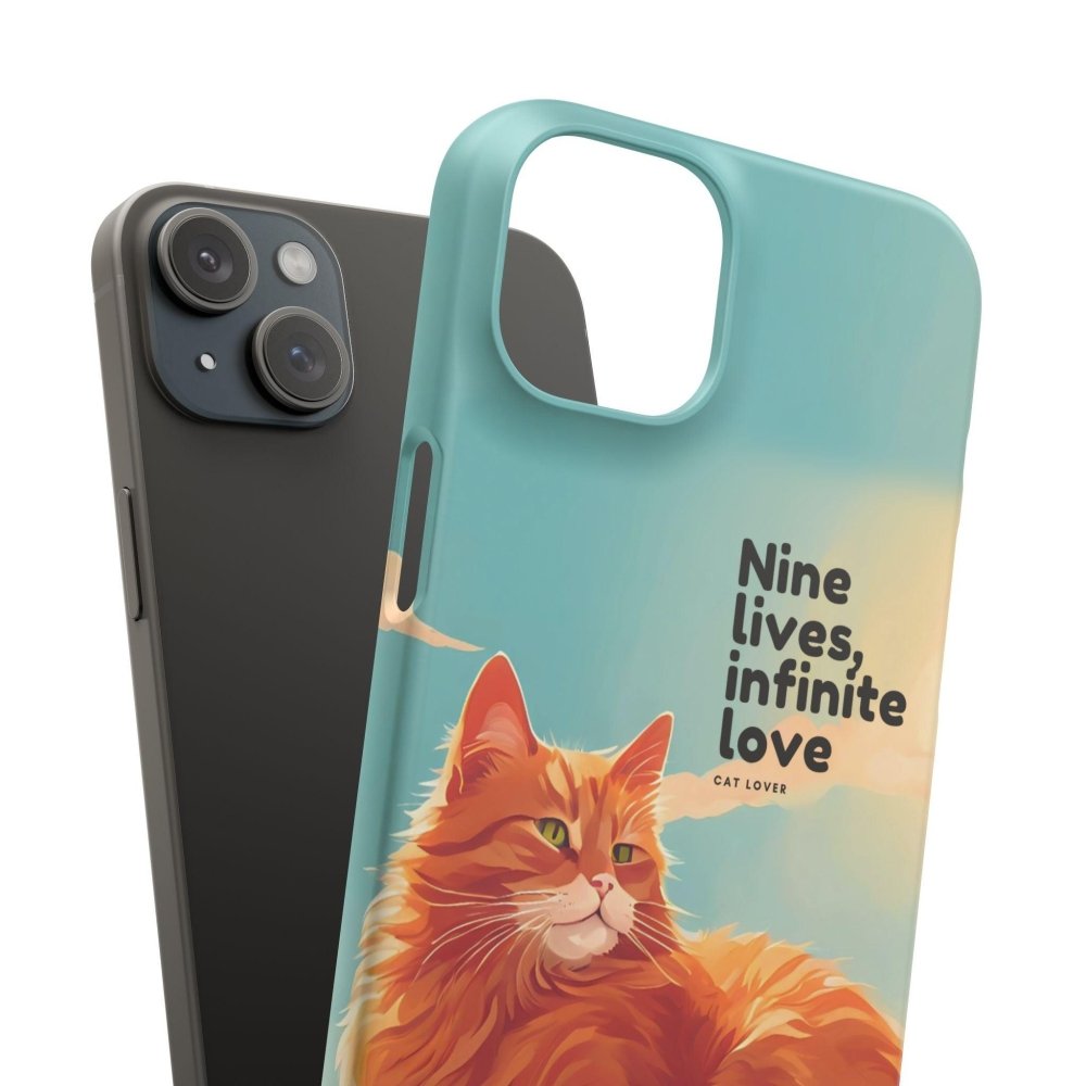 Nine Lives Infinite Love Cat Phone Case - Cute Cat Lover Cover - Protective Feline Accessory - Love From Snowy Shop