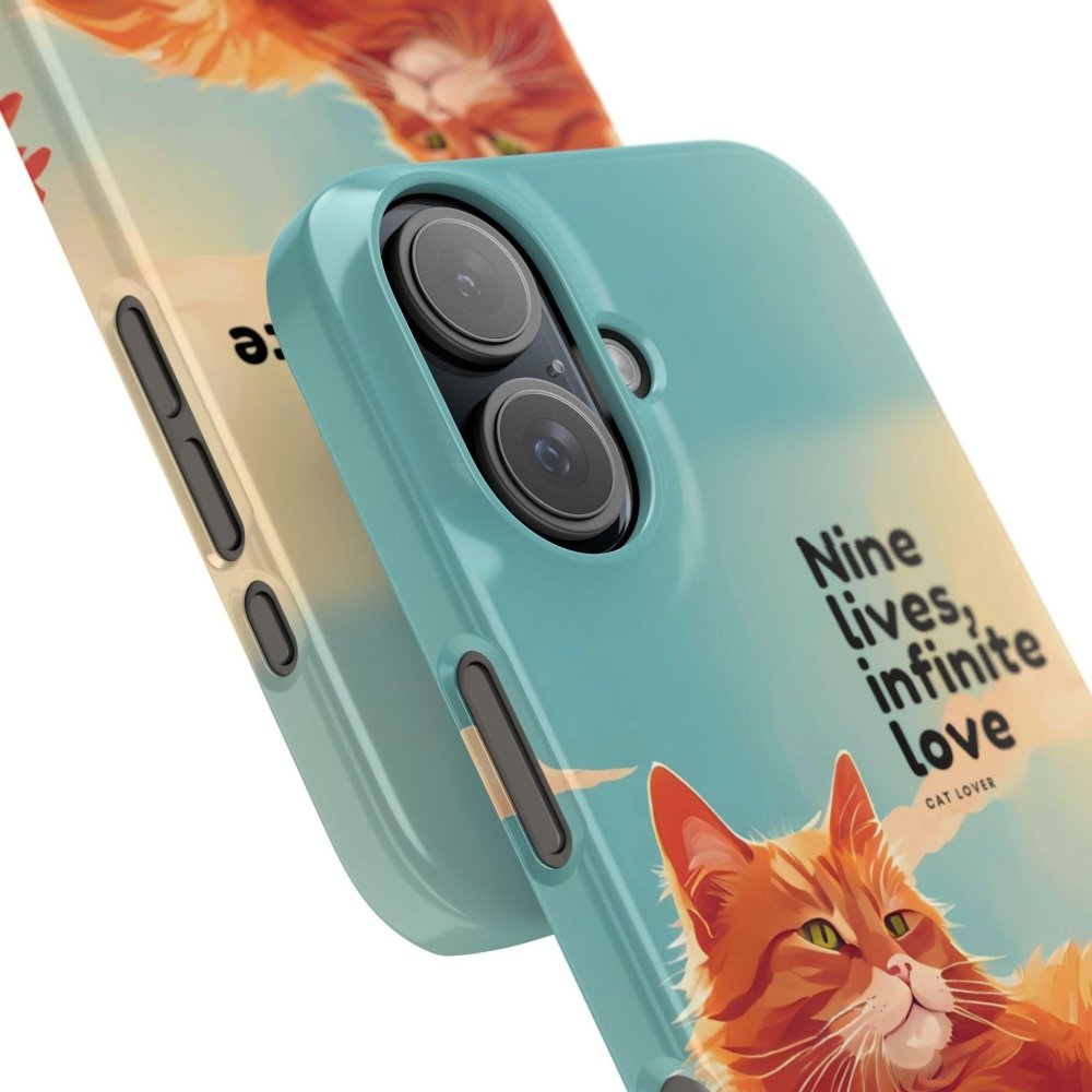 Nine Lives Infinite Love Cat Phone Case - Cute Cat Lover Cover - Protective Feline Accessory - Love From Snowy Shop