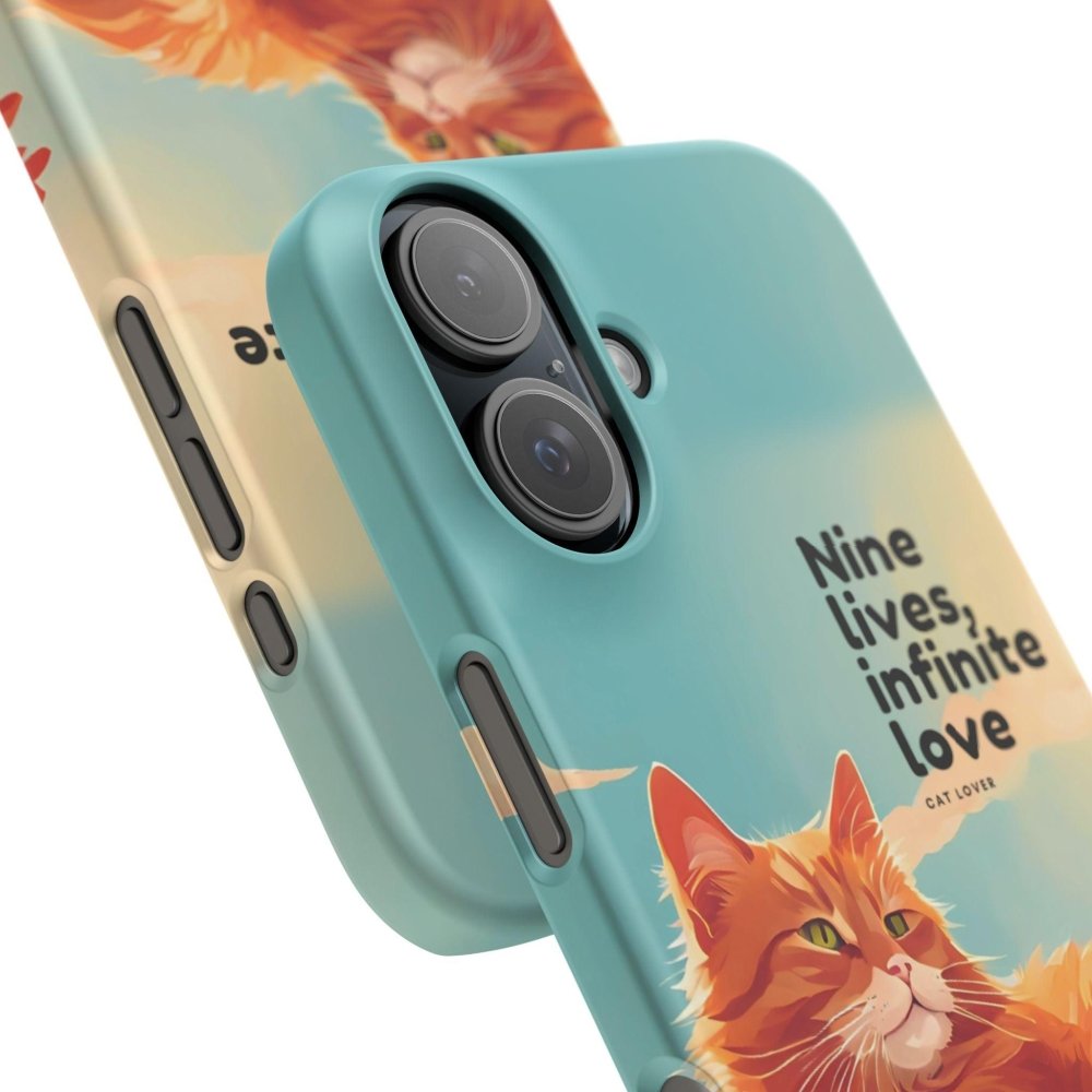 Nine Lives Infinite Love Cat Phone Case - Cute Cat Lover Cover - Protective Feline Accessory - Love From Snowy Shop