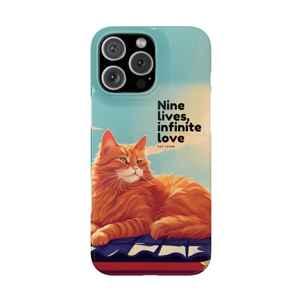 Nine Lives Infinite Love Cat Phone Case - Cute Cat Lover Cover - Protective Feline Accessory - Love From Snowy Shop