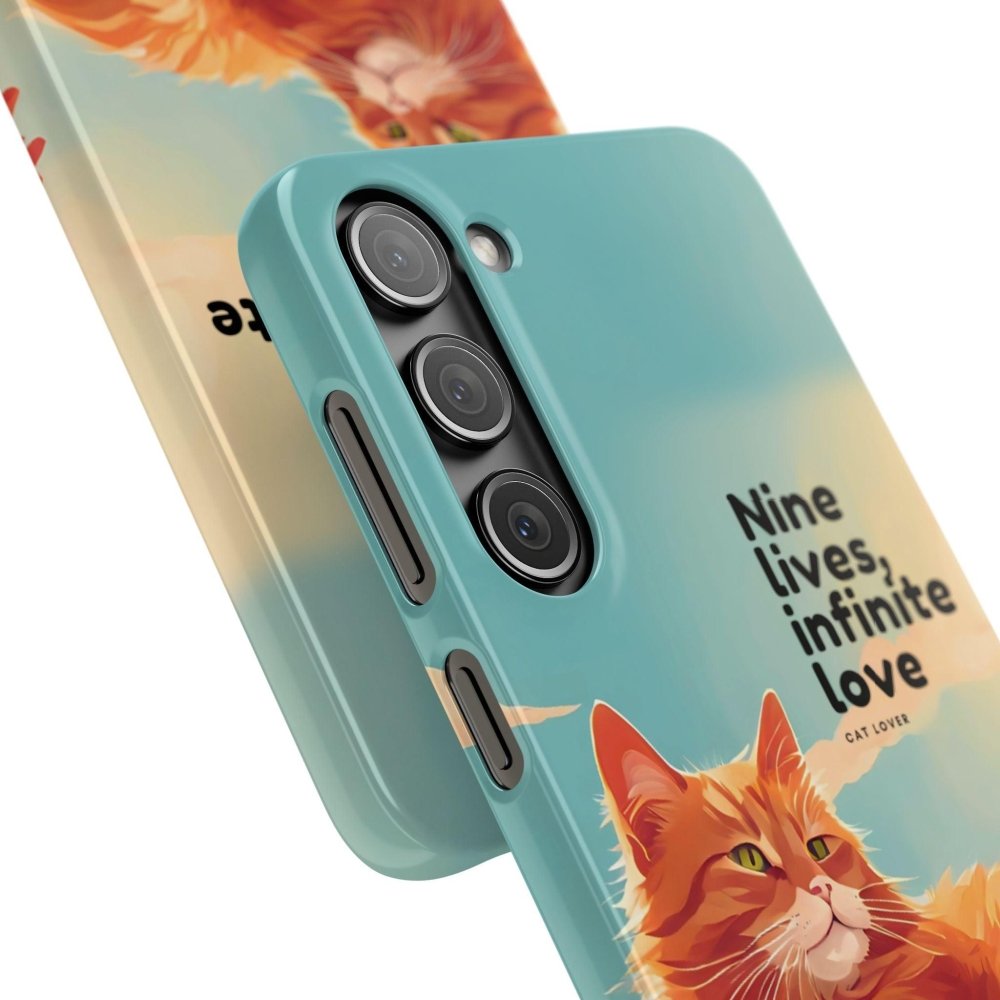 Nine Lives Infinite Love Cat Phone Case - Cute Cat Lover Cover - Protective Feline Accessory - Love From Snowy Shop