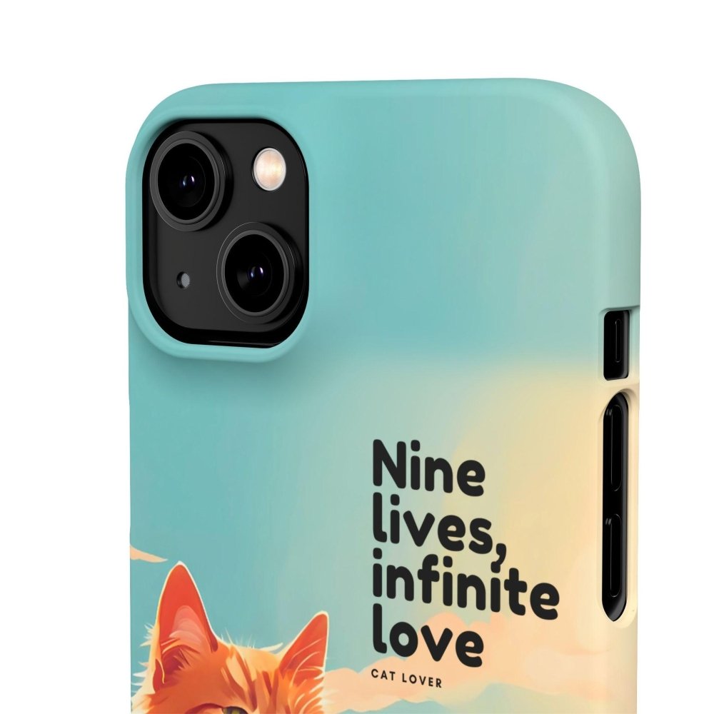 Nine Lives Infinite Love Cat Phone Case - Cute Cat Lover Cover - Protective Feline Accessory - Love From Snowy Shop