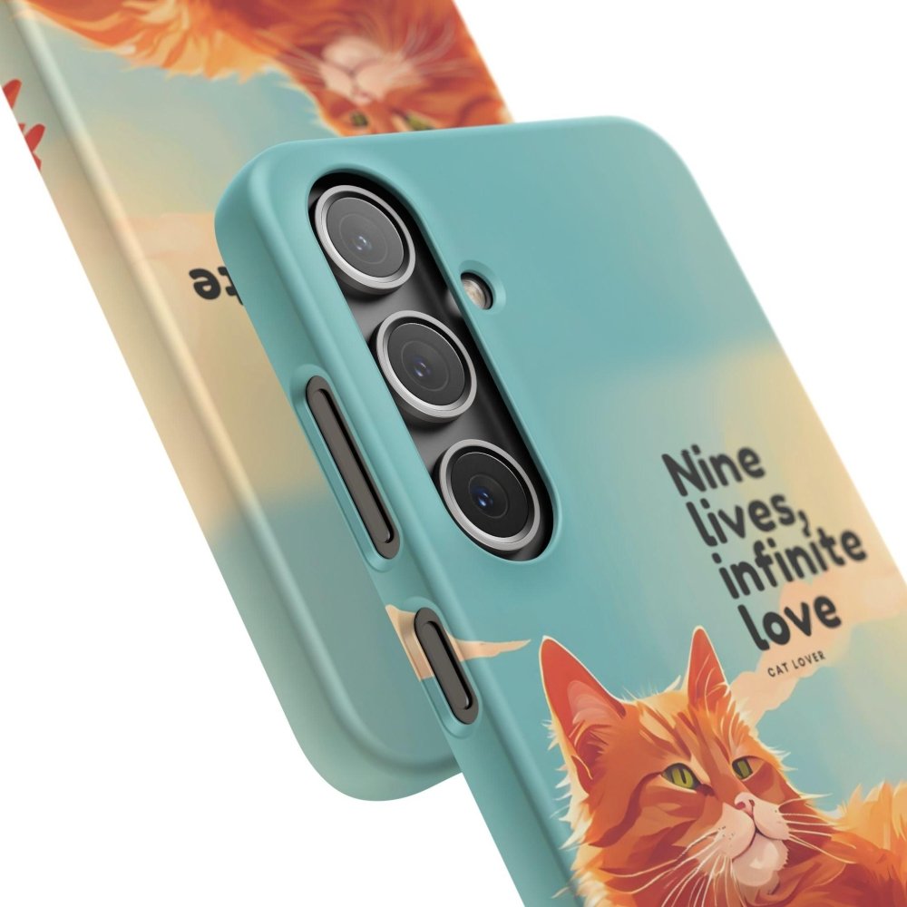Nine Lives Infinite Love Cat Phone Case - Cute Cat Lover Cover - Protective Feline Accessory - Love From Snowy Shop